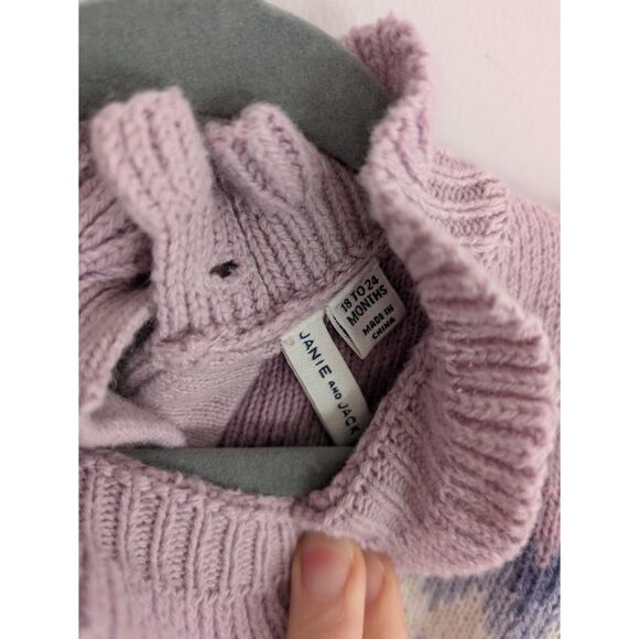Janie and Jack Purple Fair Isle Sweater and Ombre Tulle Skirt Set 18-24 Month - Picture 4 of 8